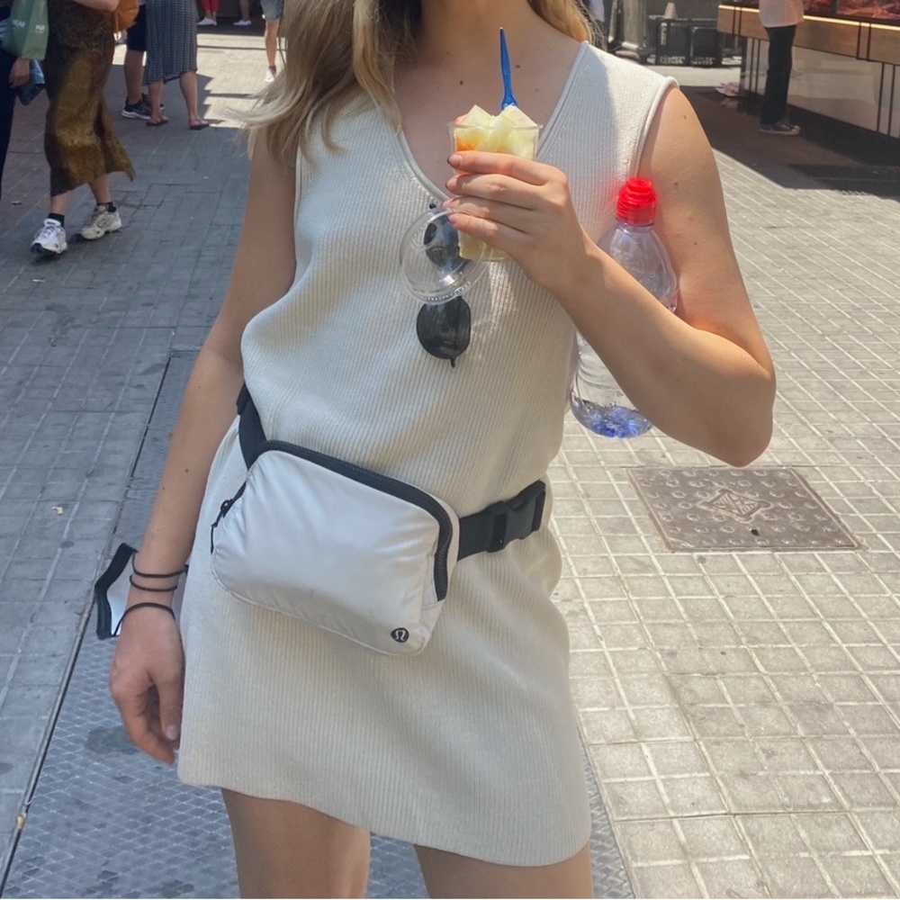 COS tan tunic mini dress